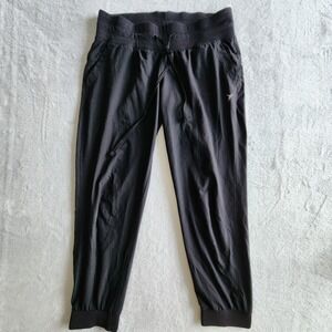 Old Navy Black StretchTech Jogger Pants Womens M Medium‎ Drawstring Cuff Pockets